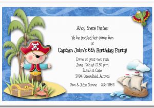 Birthday Invitation Wording Samples for Kids Boy Pirate island Party Invitations Pirate Birthday