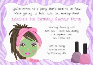 Birthday Invitation Write Up Girls Spa Party Invitation Wording Party Invitations