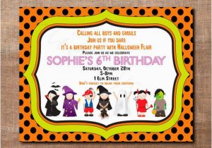 Birthday Invitation Write Up Halloween Costume Party Custom Birthday Printable Invitation