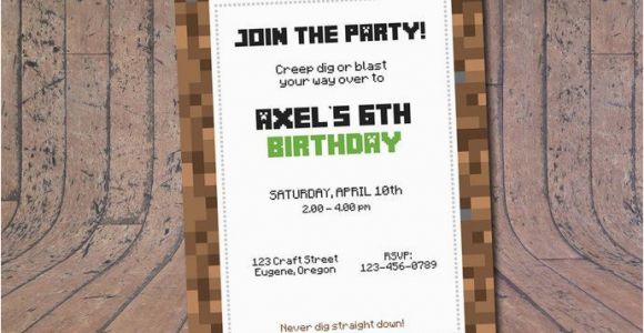 Birthday Invitations Fast Delivery 25 Best Ideas About Minecraft Birthday Invitations On