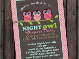 Birthday Invitations Fast Delivery Customized Same Day Sleep Over Invitation Owl Invitation