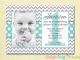 Birthday Invitations for 1 Year Old Boy Boy 39 S Chevrons and Polka Dots Birthday Invitation Gray