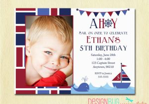 Birthday Invitations for 1 Year Old Boy Boys Nautical Birthday Invitation First Birthday 1st