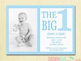 Birthday Invitations for 1 Year Old Boy the Big One First Birthday Baby Boy Invitation Custom Photo