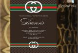 Birthday Invitations for 16 Year Old Boy Printable Gucci theme Invitation Birthday Sweet Sixteen