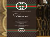 Birthday Invitations for 16 Year Old Boy Printable Gucci theme Invitation Birthday Sweet Sixteen