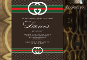 Birthday Invitations for 16 Year Old Boy Printable Gucci theme Invitation Birthday Sweet Sixteen