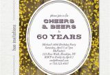Birthday Invitations for 60 Year Old Man 60th Birthday Invitation for Men Cheers Beers to 60 Years
