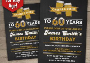 Birthday Invitations for 60 Year Old Man Free Adult Male Birthday Invitation Printable