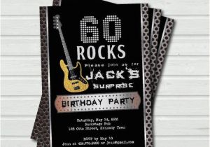 Birthday Invitations for 60 Year Old Man Surprise 60th Birthday Invitation 60 Rock and Roll Music
