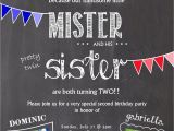 Birthday Invitations for 8 Yr Old Girl Twin Birthday Invitation Two Years Old Boy Girl Twins