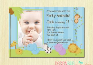 Birthday Invitations for Baby Boy 1st First Birthday Boy Invitation Baby Jungle Safari Party