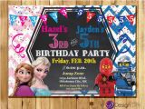 Birthday Invitations for Boy and Girl Frozen and Ninja Joint Birthday Party Invitations Ninjas