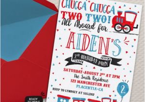 Birthday Invitations for Two People Chugga Chugga Choo Choo Train Birthday Party Invitations