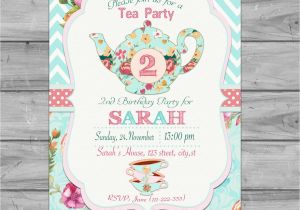 Birthday Invitations for Two People Tea Party Invitation Tea for Two Invitation Tea for 2