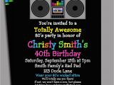 Birthday Invitations Free Shipping 80s Party Invitation Printable or Printed with Free