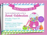Birthday Invitations Free Shipping Candy Invitation Printable or Printed with Free Shipping