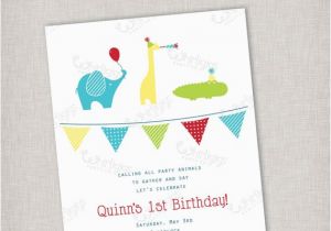 Birthday Invitations Free Shipping Party Animals Birthday Invitation Digital File or