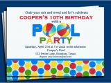 Birthday Invitations Free Shipping Pool Party Invitation Printable or Printed with Free Shipping