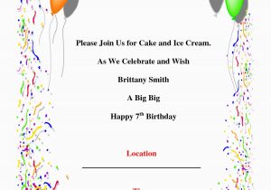 Birthday Invitations Free Templates Invitations for Birthday Party Template Resume Builder