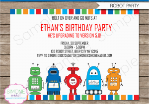 Birthday Invitations Free Templates Robot Party Invitations Template Birthday Party