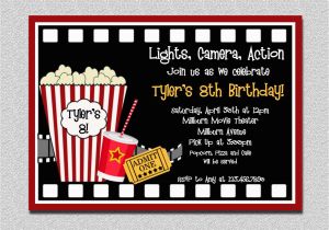 Birthday Invitations Movie theme Movie Birthday Invitation Movie Night Birthday Party