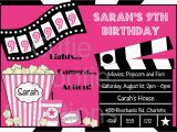 Birthday Invitations Movie theme Movie Birthday Invitation Movie Night Party Invitations