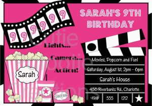 Birthday Invitations Movie theme Movie Birthday Invitation Movie Night Party Invitations