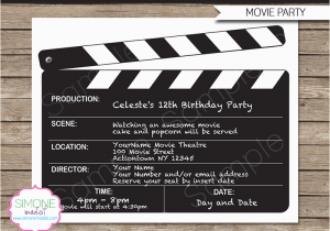 Birthday Invitations Movie theme Movie Night Party Invitations Template Birthday Party