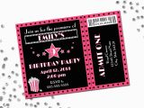 Birthday Invitations Movie theme Movie theme Birthday Party Invitation Pink and Black Diy