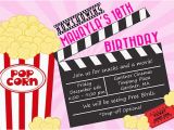 Birthday Invitations Movie theme Movie themed Birthday Party Invitations Movies Kids