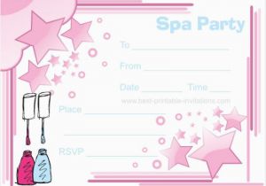 Birthday Invitations to Print at Home Free Printable Spa Party Invitation orderecigsjuice Info