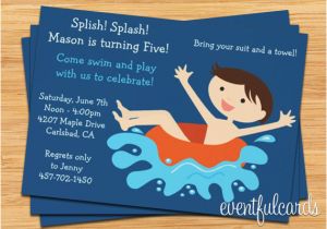 Birthday Invitations to Print at Home Print at Home Party Invitations Kids Pool Party Birthday