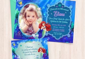 Birthday Invitations to Print at Home Printable Ariel Birthday Invitations Free Thank You Cards