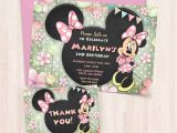 Birthday Invitations to Print at Home Printable Minnie Birthday Invitations Free Thank You Cards