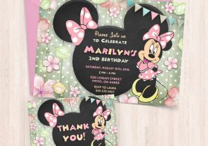 Birthday Invitations to Print at Home Printable Minnie Birthday Invitations Free Thank You Cards