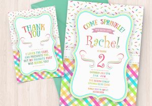 Birthday Invitations to Print at Home Printable Sprinkle Birthday Invitations Free Thank You