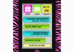 Birthday Invitations Via Text Message Text Message Sweet 16 Party Invitations 5 Quot X 7 Quot Invitation