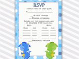Birthday Invitations with Rsvp Cards Birthday Rsvp Cards Notes Polka Dots Green Blue Dragon Baby