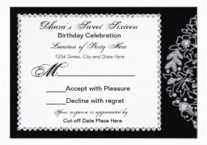 Birthday Invitations with Rsvp Cards Dhara 39 S 16th Birthday Rsvp Cards 3 5 Quot X 5 Quot Invitation Card
