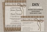 Birthday Invitations with Rsvp Cards Rustic Engagement Party Invitation with Rsvp Card Diy