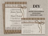 Birthday Invitations with Rsvp Cards Rustic Engagement Party Invitation with Rsvp Card Diy