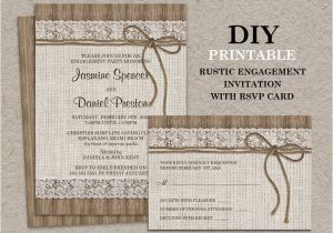 Birthday Invitations with Rsvp Cards Rustic Engagement Party Invitation with Rsvp Card Diy