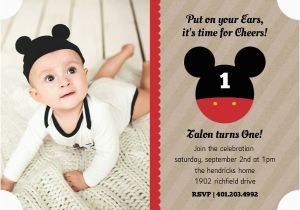 Birthday Invite Message for 1 Year Old Mickey Mouse Birthday Party Ideas Wording Activities