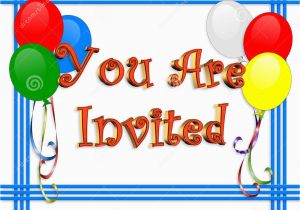 Birthday Invite Pictures Birthday Invitation Balloons Border Stock Illustration