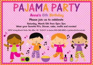 Birthday Invite Pictures Pajama Party Birthday Invitation Sleepover Birthday