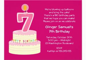 Birthday Invite Wording for 7 Year Old 7th Birthday Wishes Quotes Quotesgram