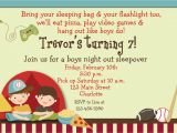 Birthday Invites for Boys Boys Sleepover Birthday Party Invitation by thebutterflypress