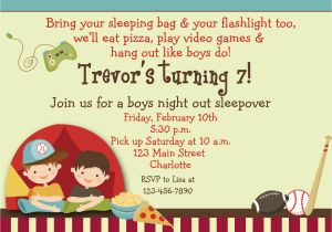 Birthday Invites for Boys Boys Sleepover Birthday Party Invitation by thebutterflypress