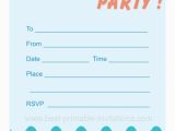 Birthday Invites Free Printable Blank Pool Party Ticket Invitation Template